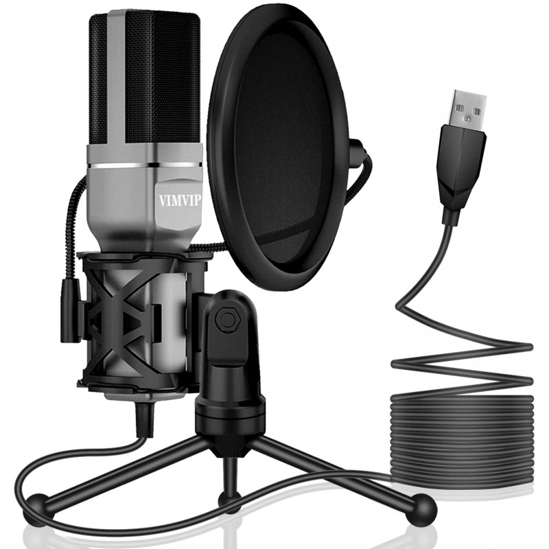 VIMVIP USB Condenser Microphone for Computer, USB ...
