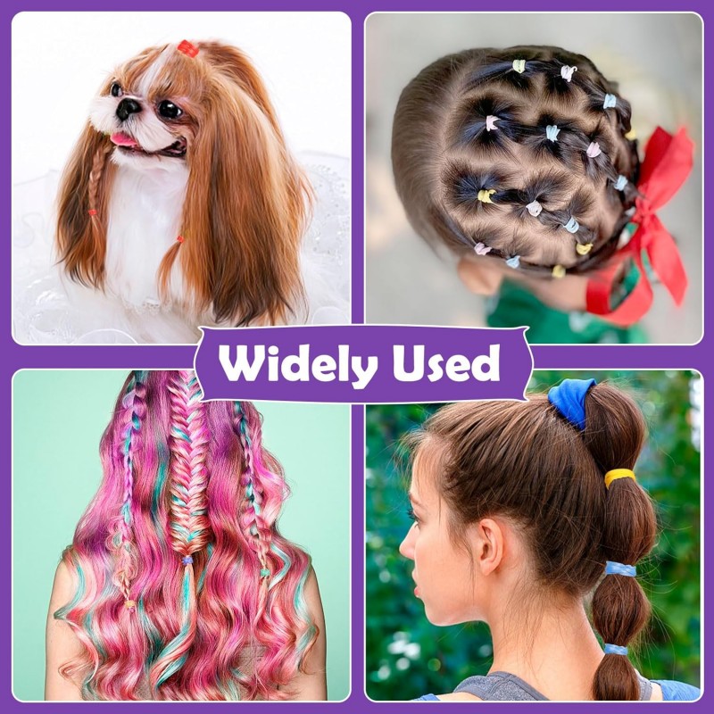 32 Colors Small Hair Rubber Bands with 16 Styling Tools, 2000 Pcs Elastic Girl Baby Hair Ties, Mini Bands with Elastic Cutter, Hair Accessories Xmas Stuff for Girls Baby Toddlers Kids 