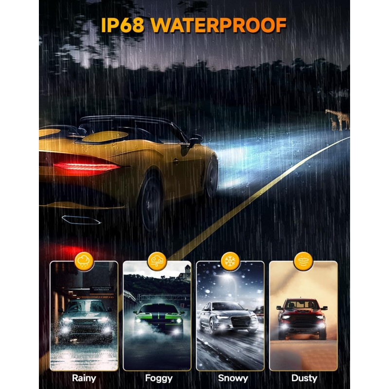 FAHREN H4/9003/HB2 LED Bulbs, 5000LM 900% [Modern & Brightest] Ultra-Bright Bulbs 360° Adjustable Quick Install, 1:1 Mini Size No Adapter Required H4 Light Kit bulb, Pack of 2