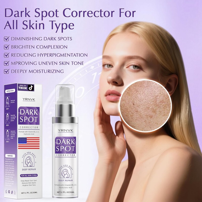 Dark Spot Remover for Face, Dark Spot Corrector Cream, Rapid Tone Repair Upgraded Formula Retinol Serum for Sun Spots, Age Spots, Skin Brown, Melasma Skin Care with Vitamin C for Women 1.7 Fl OZ
